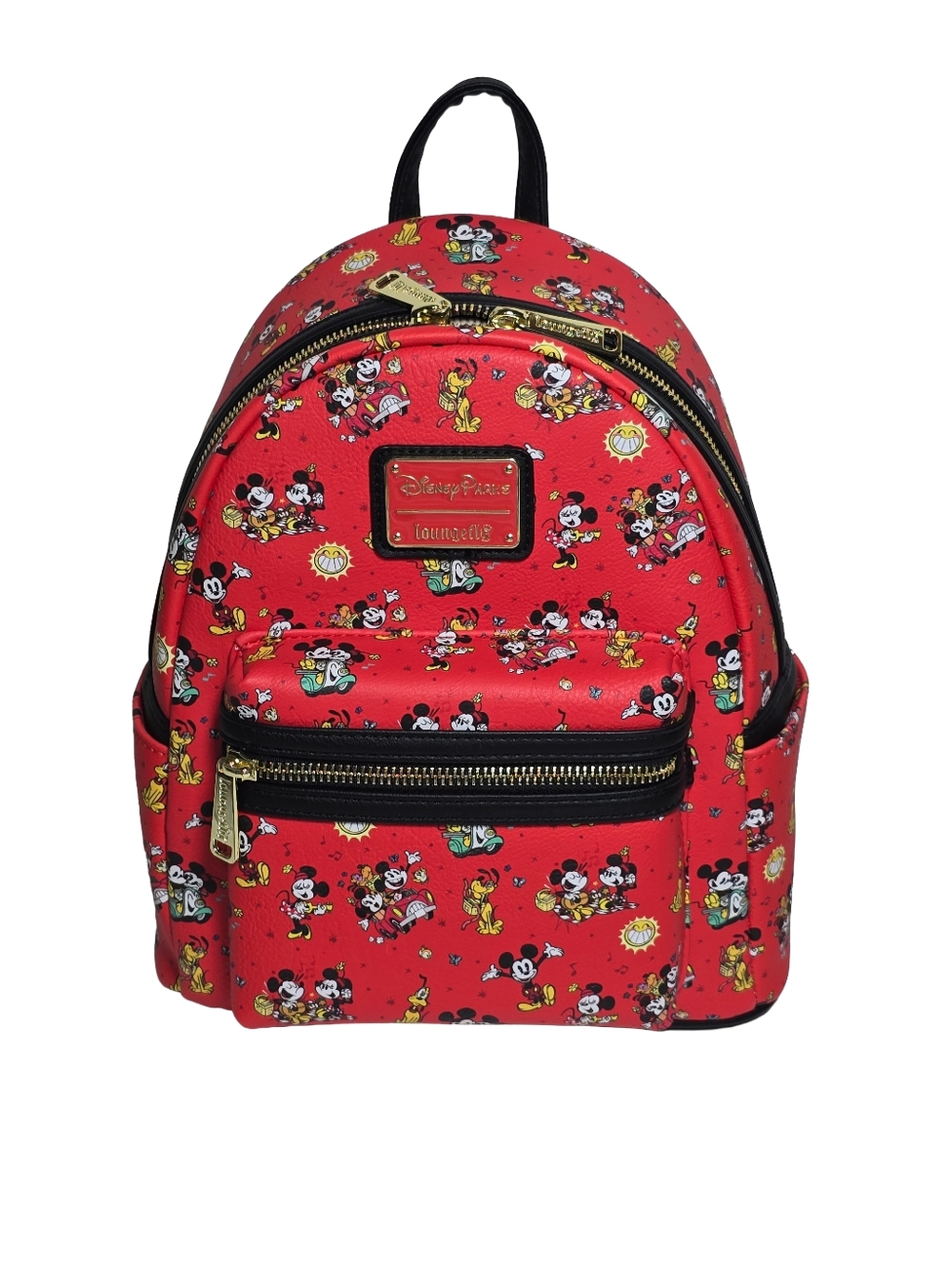 Disney Parks Loungefly Mickey Minnie Pluto Mini Backpack NWT - Picture 1 of 6